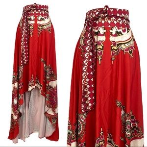 Hi Low Ethnic Print Shirt